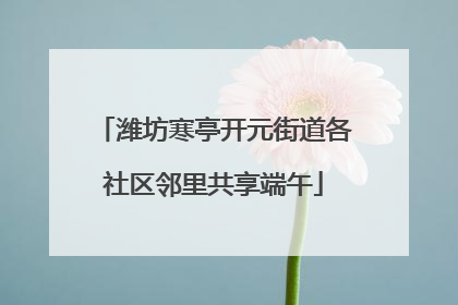 潍坊寒亭开元街道各社区邻里共享端午