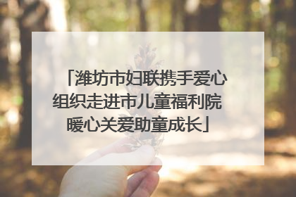 潍坊市妇联携手爱心组织走进市儿童福利院暖心关爱助童成长