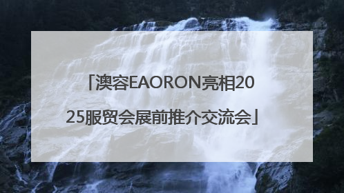 澳容EAORON亮相2025服贸会展前推介交流会