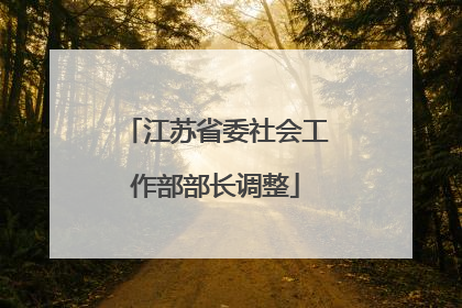 江苏省委社会工作部部长调整