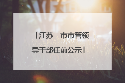 江苏一市市管领导干部任前公示