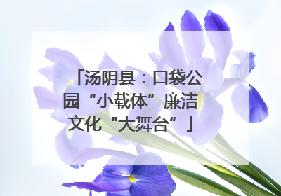 汤阴县：口袋公园“小载体”廉洁文化“大舞台”