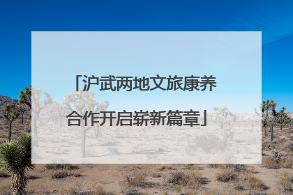 沪武两地文旅康养合作开启崭新篇章