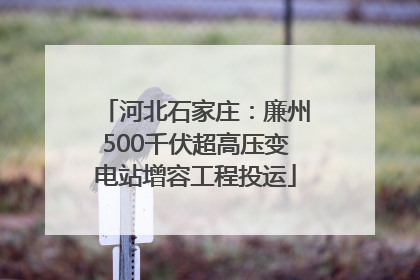 河北石家庄：廉州500千伏超高压变电站增容工程投运