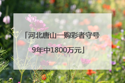河北唐山一购彩者守号9年中1800万元