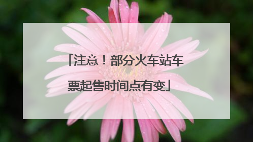 注意！部分火车站车票起售时间点有变