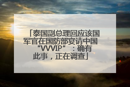 泰国副总理回应该国军官在国防部宴请中国“VVVIP”：确有此事，正在调查