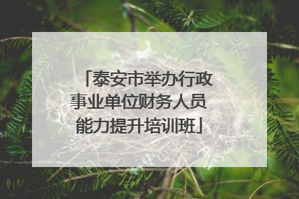 泰安市举办行政事业单位财务人员能力提升培训班