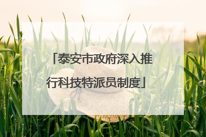 泰安市政府深入推行科技特派员制度