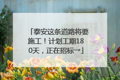 泰安这条道路将要施工！计划工期180天，正在招标→