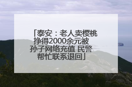 泰安：老人卖樱桃挣得2000余元被孙子网络充值 民警帮忙联系退回