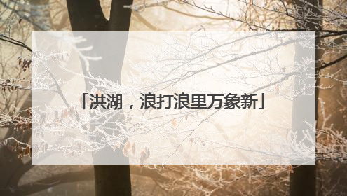 洪湖，浪打浪里万象新