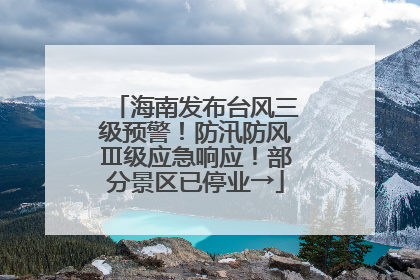海南发布台风三级预警！防汛防风Ⅲ级应急响应！部分景区已停业→
