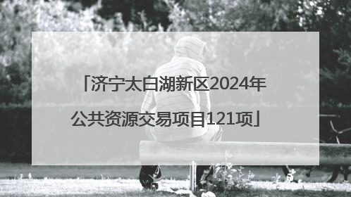 济宁太白湖新区2024年公共资源交易项目121项