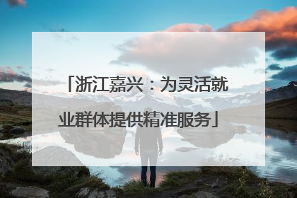 浙江嘉兴：为灵活就业群体提供精准服务