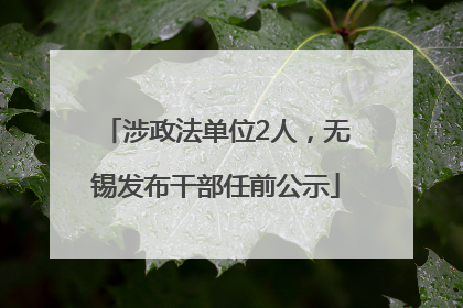 涉政法单位2人，无锡发布干部任前公示