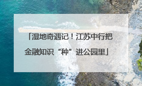 湿地奇遇记！江苏中行把金融知识“种”进公园里