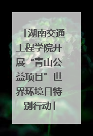 湖南交通工程学院开展“青山公益项目”世界环境日特别行动