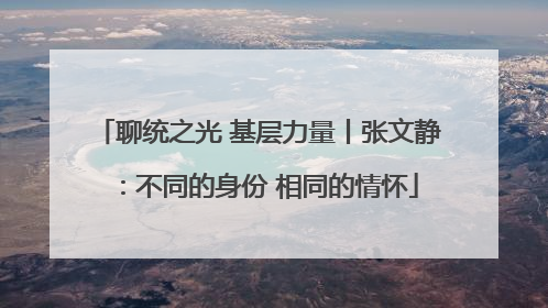 聊统之光 基层力量丨张文静：不同的身份 相同的情怀