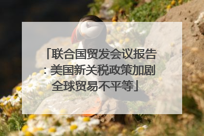 联合国贸发会议报告：美国新关税政策加剧全球贸易不平等