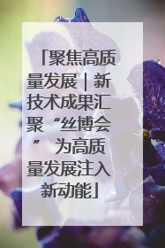 聚焦高质量发展｜新技术成果汇聚“丝博会” 为高质量发展注入新动能