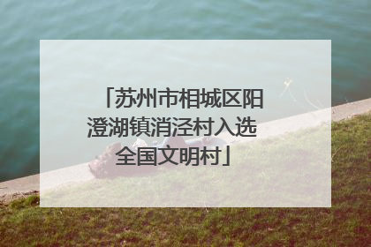 苏州市相城区阳澄湖镇消泾村入选全国文明村