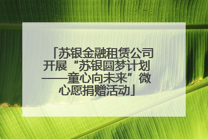 苏银金融租赁公司开展“苏银圆梦计划——童心向未来”微心愿捐赠活动
