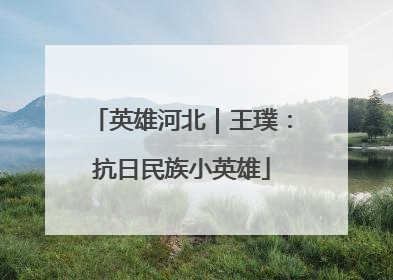 英雄河北｜王璞：抗日民族小英雄