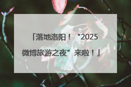 落地洛阳！“2025微博旅游之夜”来啦！