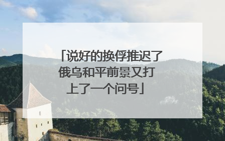 说好的换俘推迟了 俄乌和平前景又打上了一个问号