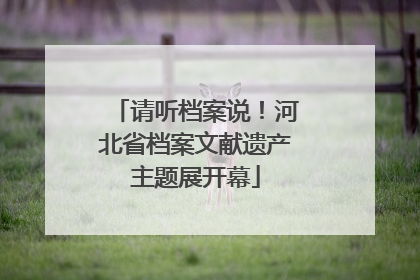 请听档案说！河北省档案文献遗产主题展开幕