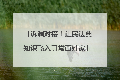 诉调对接！让民法典知识飞入寻常百姓家