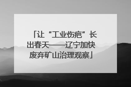 让“工业伤疤”长出春天——辽宁加快废弃矿山治理观察