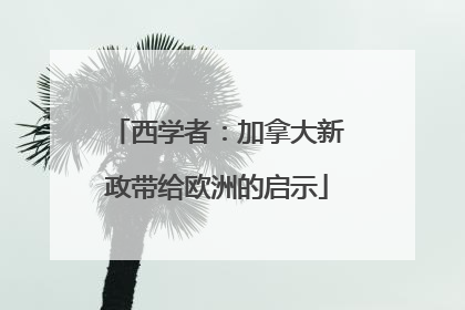 西学者：加拿大新政带给欧洲的启示