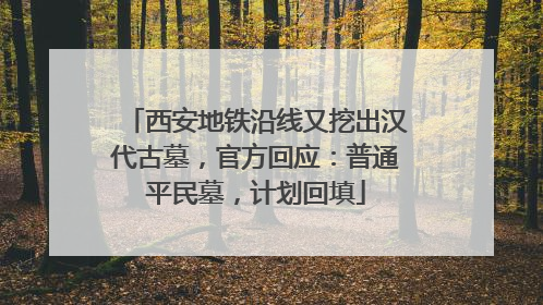西安地铁沿线又挖出汉代古墓，官方回应：普通平民墓，计划回填