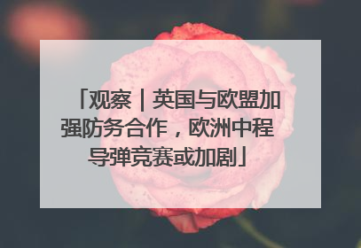观察｜英国与欧盟加强防务合作，欧洲中程导弹竞赛或加剧