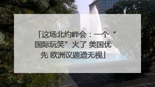 这场北约峰会：一个“国际玩笑”火了 美国优先 欧洲议题遭无视