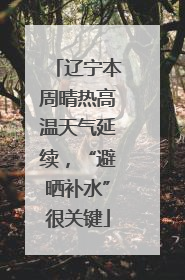 辽宁本周晴热高温天气延续，“避晒补水”很关键