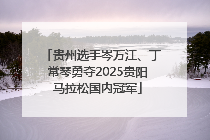 贵州选手岑万江、丁常琴勇夺2025贵阳马拉松国内冠军