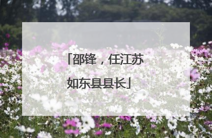 邵锋，任江苏如东县县长
