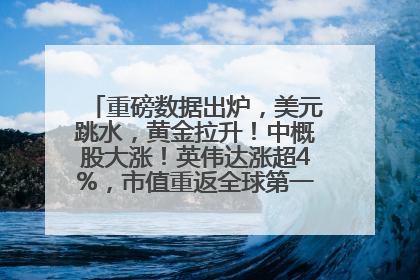 重磅数据出炉，美元跳水，黄金拉升！中概股大涨！英伟达涨超4%，市值重返全球第一！黄仁勋计划出售至多600万股股票