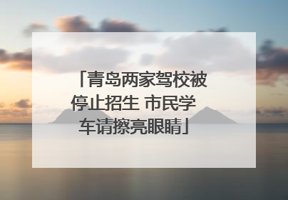 青岛两家驾校被停止招生 市民学车请擦亮眼睛