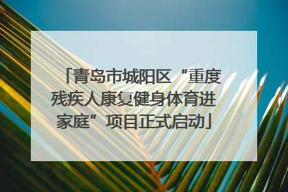 青岛市城阳区“重度残疾人康复健身体育进家庭”项目正式启动