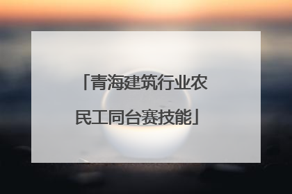 青海建筑行业农民工同台赛技能