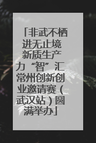 非武不栖 进无止境 新质生产力“智”汇常州创新创业邀请赛（武汉站）圆满举办