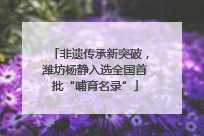 非遗传承新突破,潍坊杨静入选全国首批“哺育名录”