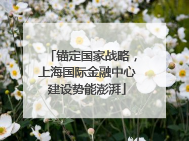 锚定国家战略，上海国际金融中心建设势能澎湃