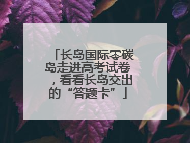 长岛国际零碳岛走进高考试卷，看看长岛交出的“答题卡”