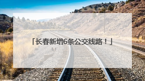 长春新增6条公交线路！