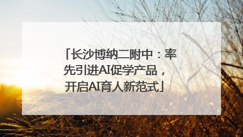 长沙博纳二附中：率先引进AI促学产品，开启AI育人新范式